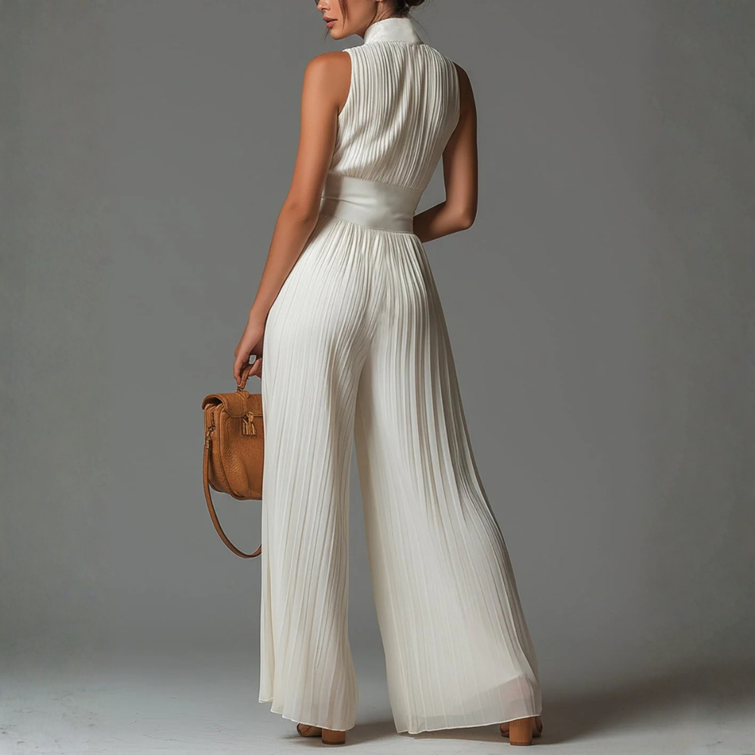 Natalina | Pleated Floral Chiffon Jumpsuit