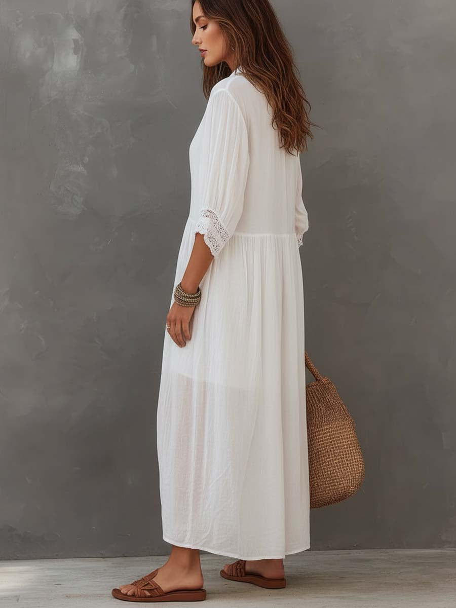 Ornella | Camiciadress midi con pizzo