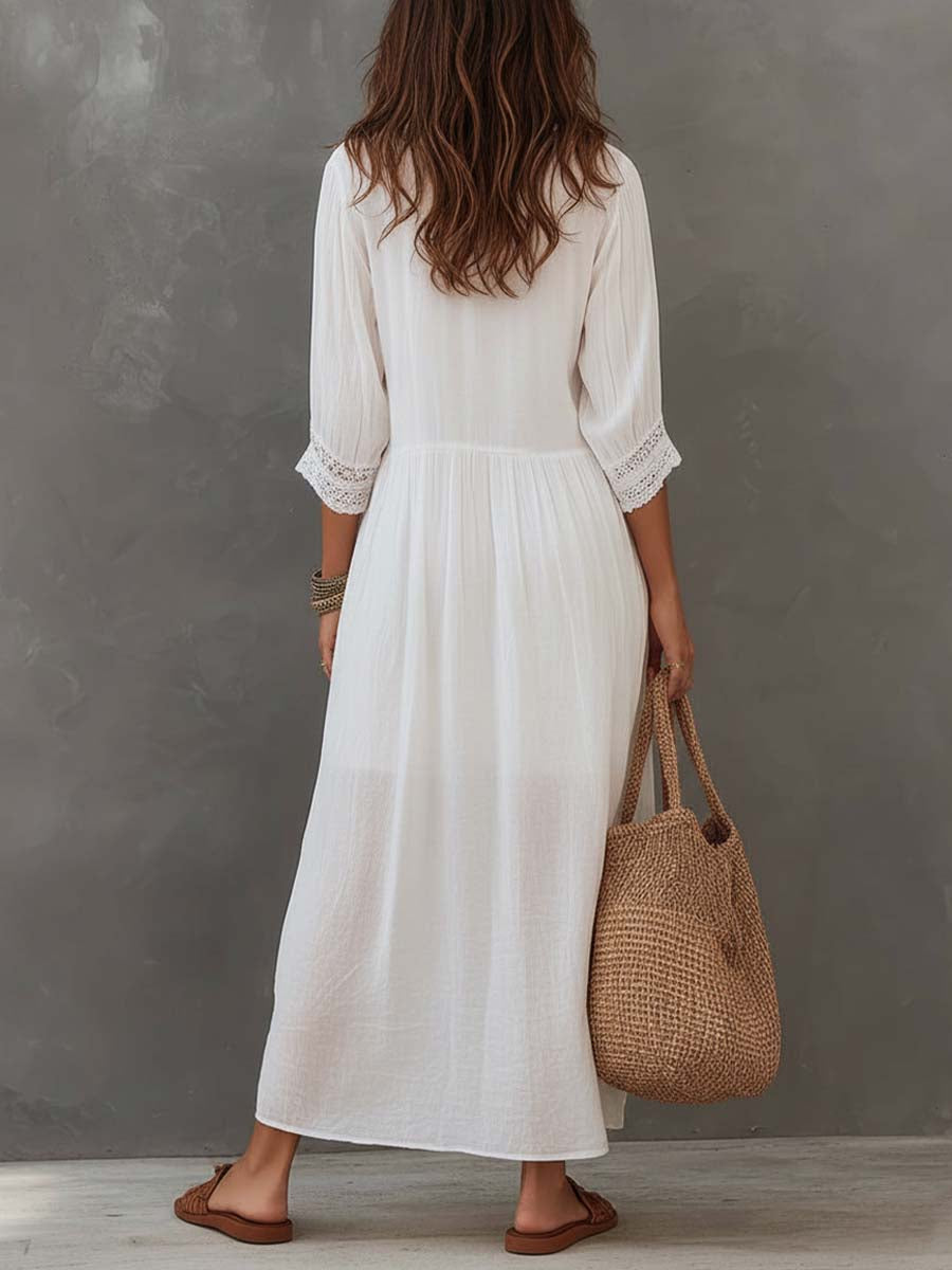 Ornella | Camiciadress midi con pizzo