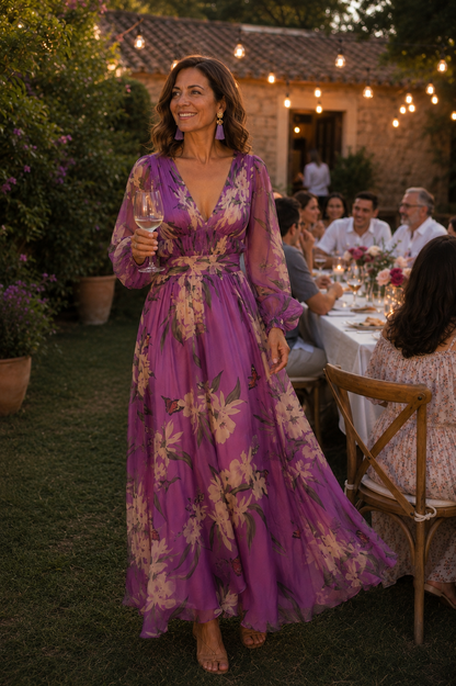 Rosalia | Elegante maxi abito a fiori