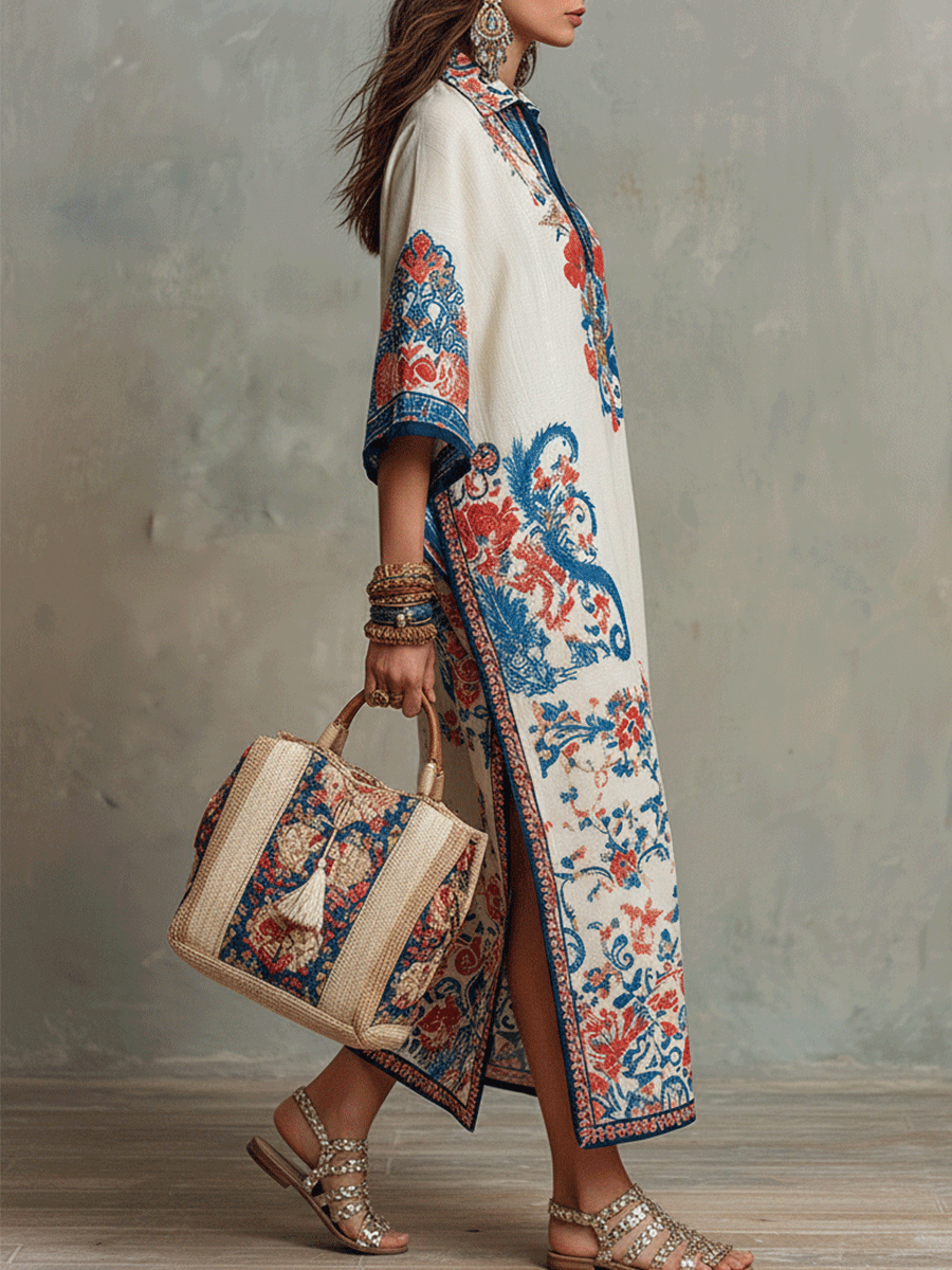Isadora | Kaftan midi paisley