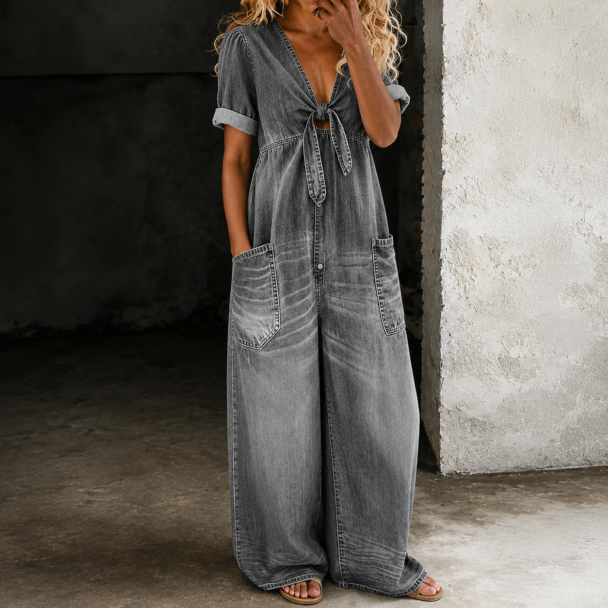 Mirela | Tuta Denim a Gamba Larga