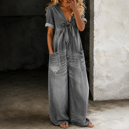 Mirela | Tuta Denim a Gamba Larga