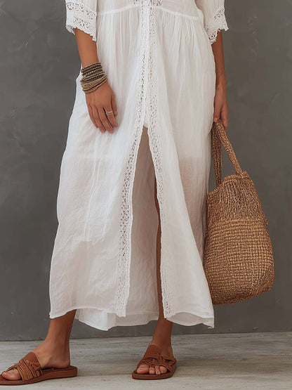 Ornella | Camiciadress midi con pizzo