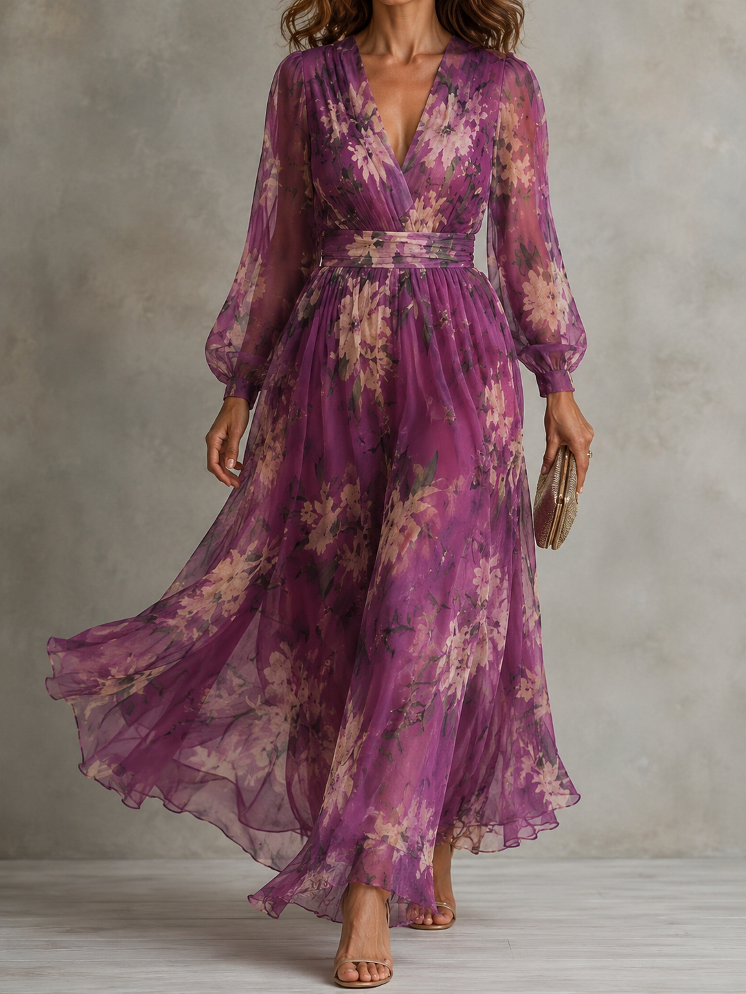 Rosalia | Elegante maxi abito a fiori