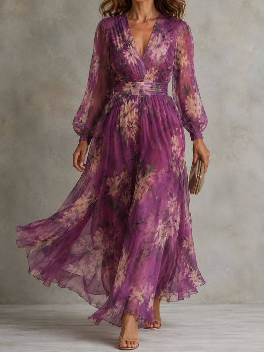 Rosalia | Elegante maxi abito a fiori