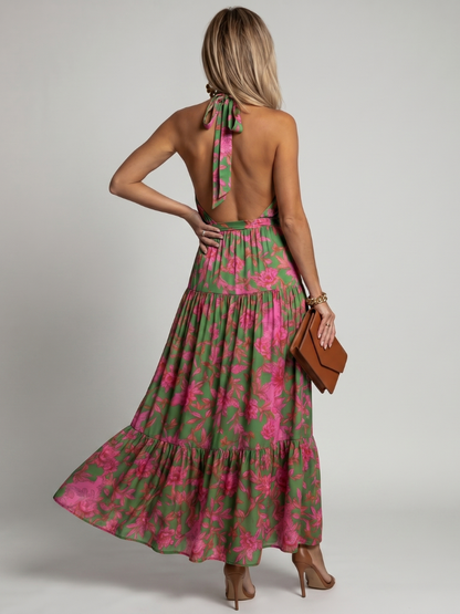 Gabriele | Abito midi halter drappeggiato
