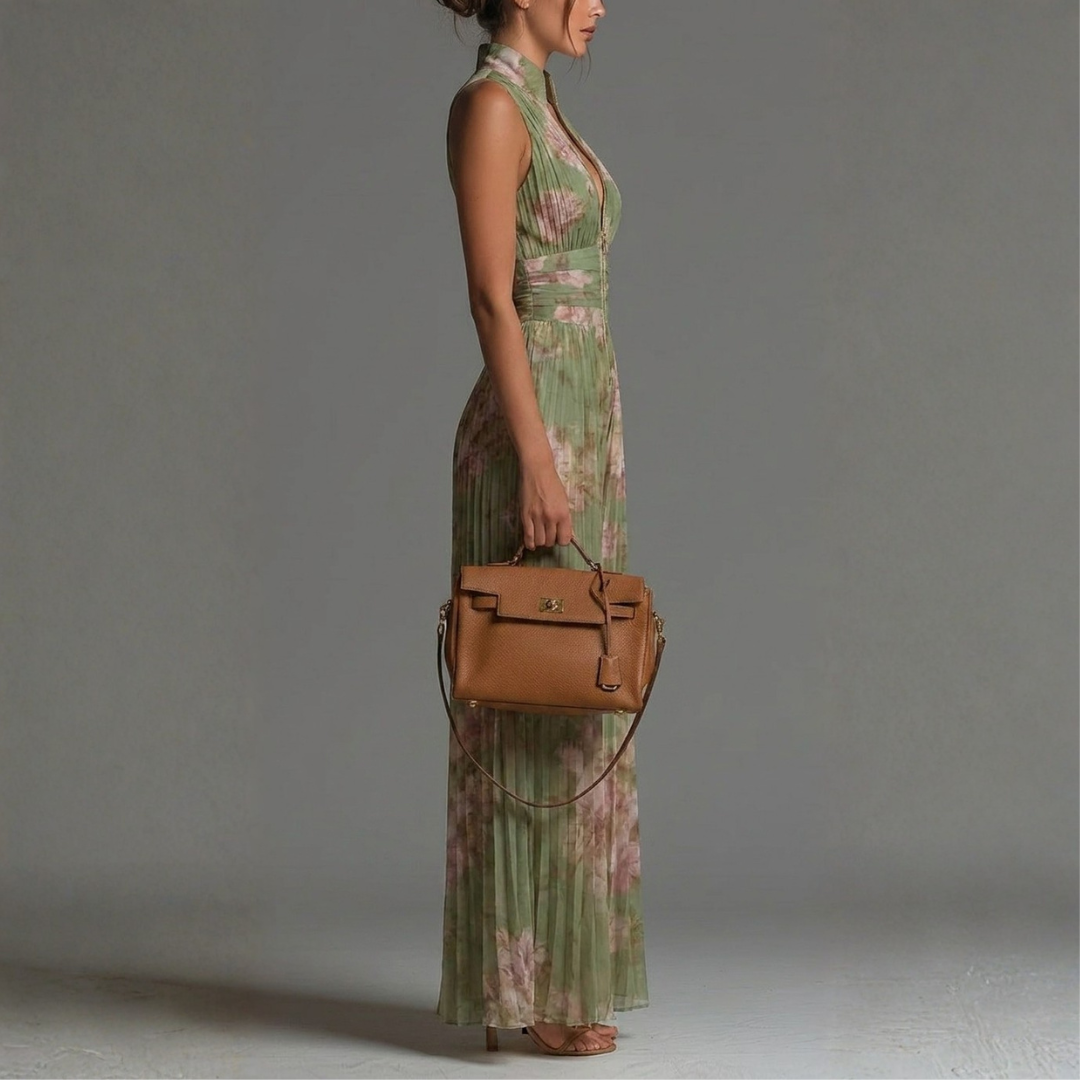 Natalina | Pleated Floral Chiffon Jumpsuit