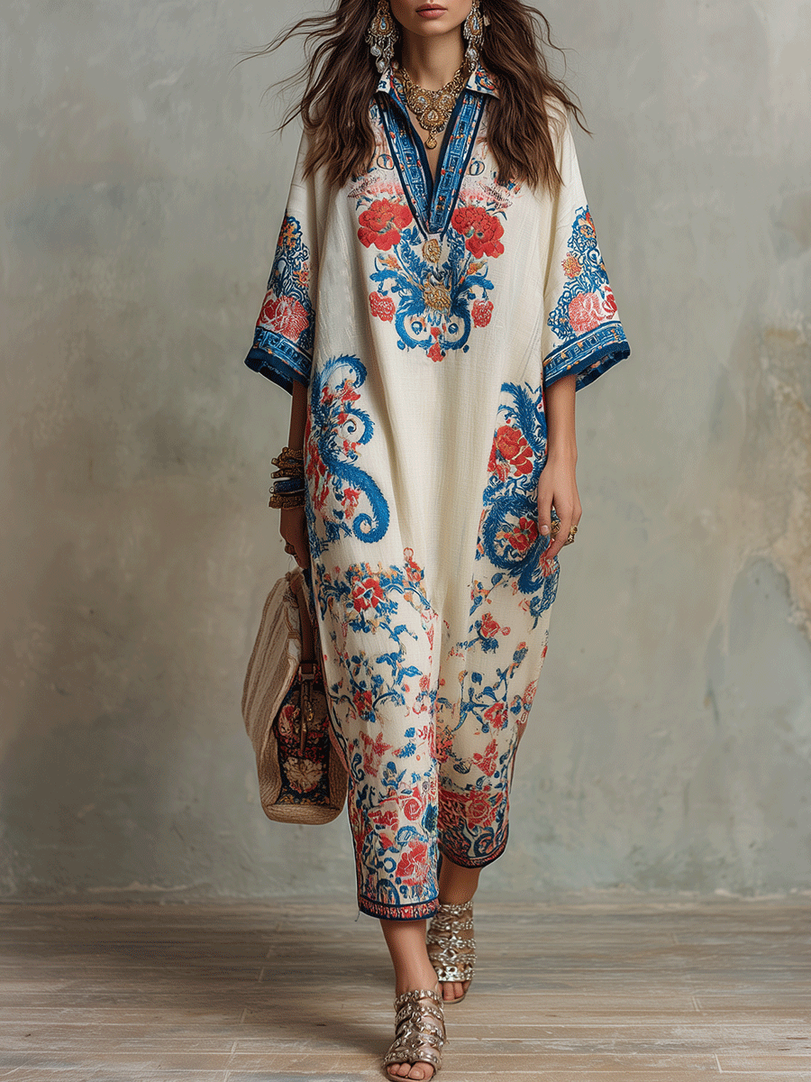Isadora | Kaftan midi paisley