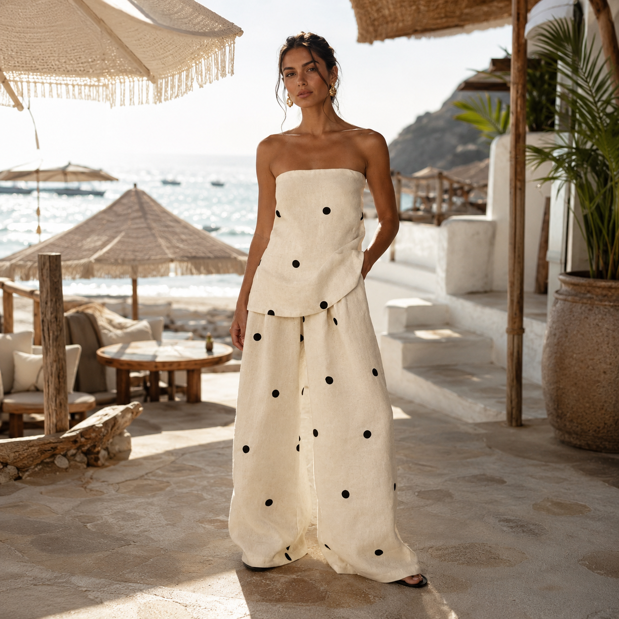 Melania™ | Completo Elegante a Pois