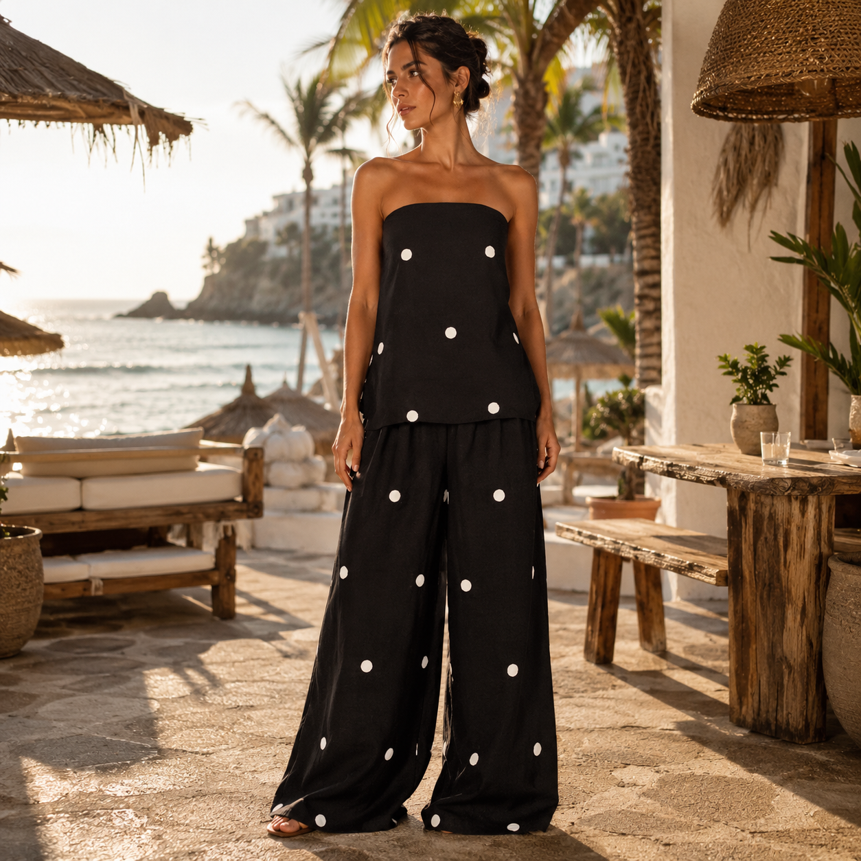 Melania™ | Completo Elegante a Pois
