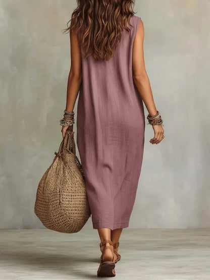 Nora | Elegante abito in cotone e lino