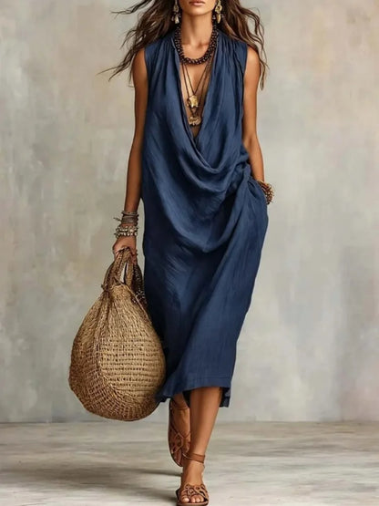 Nora | Elegante abito in cotone e lino