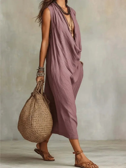 Nora | Elegante abito in cotone e lino