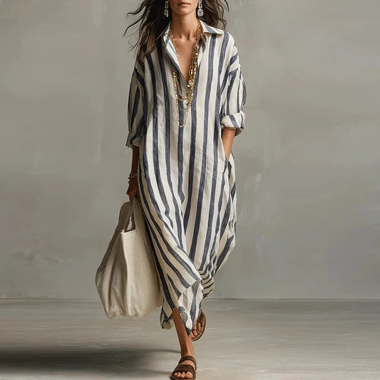 Eliana | Abito Maxi a Righe