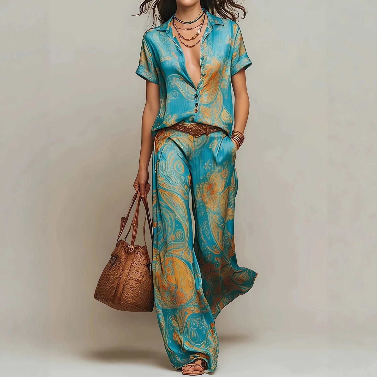 Velia | Completo Elegante con Stampa