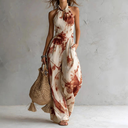 Clarissa | Tuta Elegante con Stampa Artistica