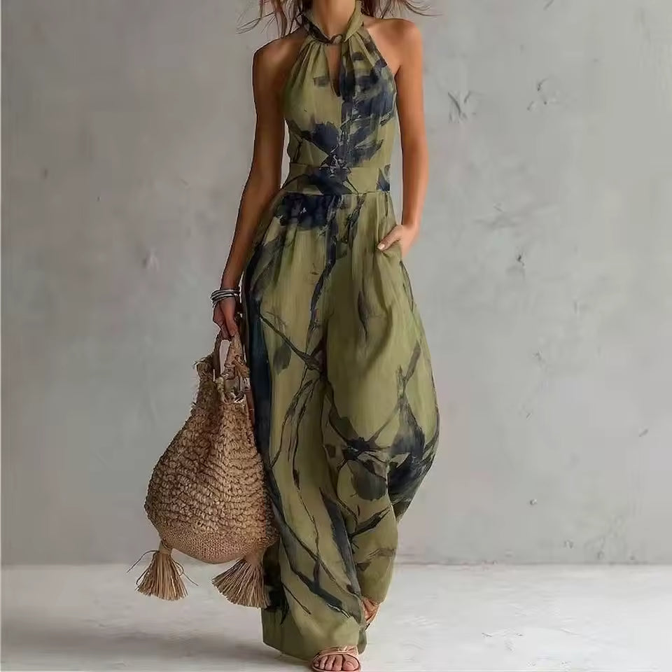 Clarissa | Tuta Elegante con Stampa Artistica