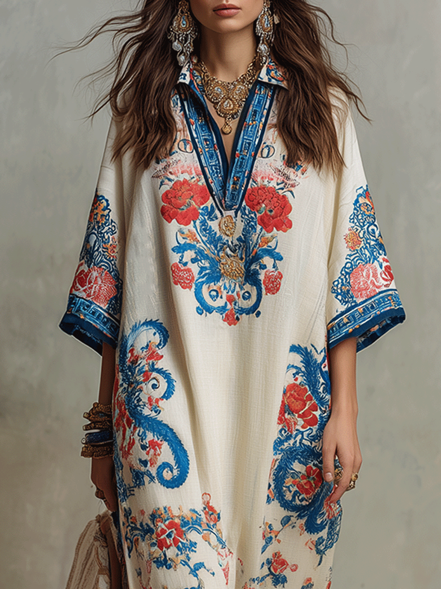 Isadora | Kaftan midi paisley