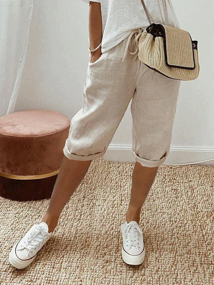Elisa | Pantaloncini da donna in cotone e lino