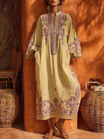 Silvia | Abito boho ricamato dal fascino mediterraneo
